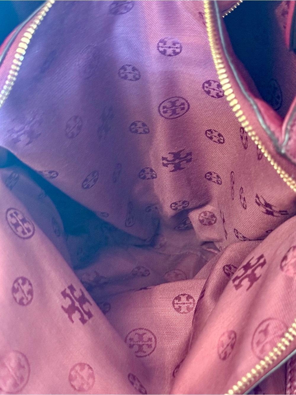 Tory Burch Harper Leather Tote Shoulder Bag Burgundy Gold Chain - Picture 10 of 16
